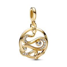 Pandora ME Pav Snake Medallion Charm | Gold-Plated