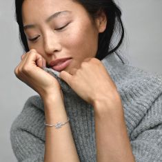 Pandora Moments Asymmetric Star T-Bar Snake Chain Bracelet