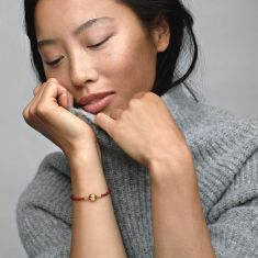 Pandora Moments Red Woven Leather Bracelet