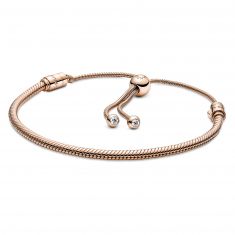Pandora Moments Snake Chain Slider Bracelet | Rose Gold-Plated