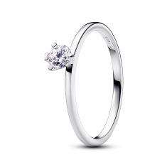 Pandora Nova Off-Set 0.25ctw Lab-Created Diamond Sterling Silver Ring