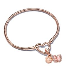 Pandora One of a Kind Rose Heart Charm Bracelet Set | Rose Gold-Plated | 7.5 Inches
