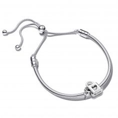 Pandora Open Heart Padlock & Key Bracelet Set