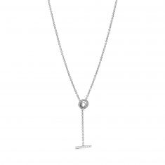 Pandora Pavé Circle Logo T-bar Heart Necklace | REEDS Jewelers