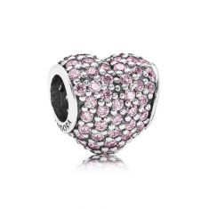PANDORA Pink Pave Heart Charm REEDS Jewelers