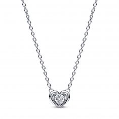 Pandora Radiant Heart & Floating Stone Pendant Collier Necklace