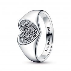 Pandora Radiant Heart Pav Signet Ring