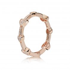 Pandora Rose Alluring Hearts Ring Clear Cubic Zirconia