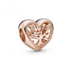 Pandora Openwork Family Tree Heart Charm, Rose Gold-Plated