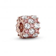 Pandora Pink & Clear Sparkle Charm, Rose Gold-Plated