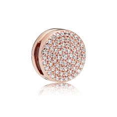 Pandora Reflexions Dazzling Elegance Clip Charm, Rose Gold-Plated, Clear Cubic Zirconia