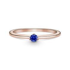 Pandora Stellar Blue Solitaire Ring, Rose Gold-Plated