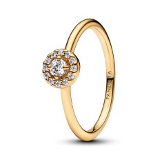 Pandora 14K Gold Plated Round Pave Halo Ring