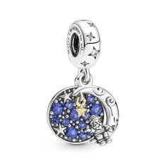 Final Sale - Pandora Santa Claus On The Moon Double Dangle Charm, Gold-Plated 1