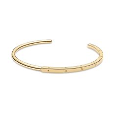 Pandora Signature I-D Bangle Bracelet, Gold-Plated