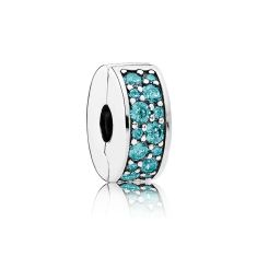 Pandora Shining Elegance Clip, Teal Cubic Zirconia
