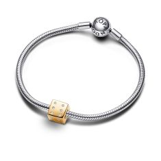 Pandora Sparkling Dice Gold-Plated Charm