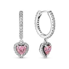 Pandora Sparkling Halo Heart Hoop Earrings 291445C01