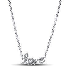 Pandora Sparkling Handwritten Love Collier Necklace