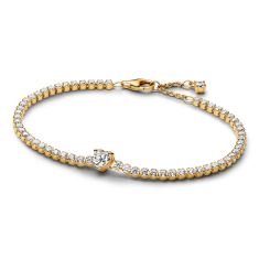 Pandora Sparkling Heart Gold-Plated Tennis Bracelet