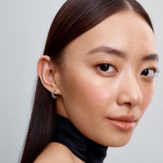 Final Sale - Pandora Sparkling Hearts Open Hoop Earrings