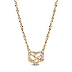 Pandora Sparkling Infinity Heart Collier Gold-Plated Necklace