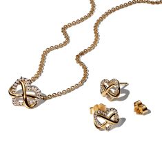Pandora Sparkling Infinity Heart Gold-Plated Jewelry Gift Set