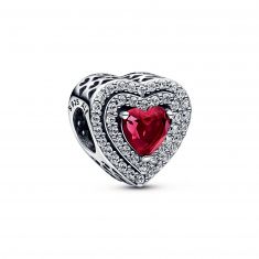 Pandora - 791725NCC - Radiant Hearts Charm (Cerise)