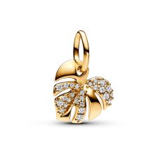 image of Pandora Sparkling Monstera Leaf Gold-Plated Dangle Charm with sku:20450029