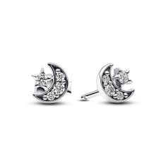 Pandora Sparkling Moon & Star Stud Earrings