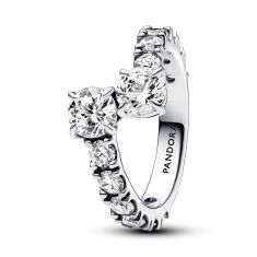 image of Pandora Sparkling Overlapping Band Ring with sku:193149C01