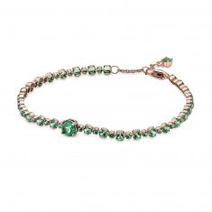 Pandora Sparkling Pav Tennis Bracelet, Rose Gold-Plated