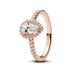 Pandora Sparkling Pear Halo Rose Gold-Plated Ring