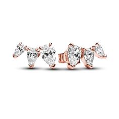 Pandora Sparkling Pear Rose Gold-Plated Stud Earrings