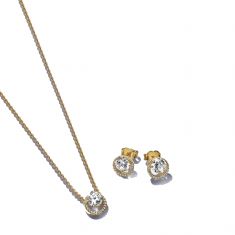Pandora Sparkling Round Halo Jewelry Gift Set, Gold-Plated