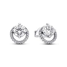 Pandora Sparkling Round Halo Stud Earrings