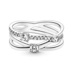 Pandora Sparkling Triple Band Ring