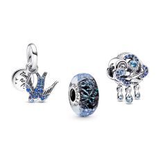 Pandora Time to Fly, Let Your Dreams Be Your Wings Swallow and Murano Charm Trio Set