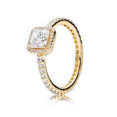 Pandora Gold Timeless Elegance Ring, Clear Cubic Zirconia