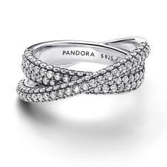 Pandora Timeless Pavé Crossover Dual Band Ring