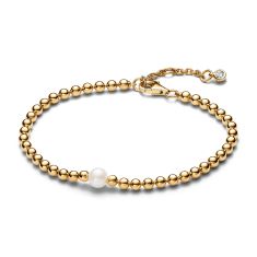 Pandora Treated Freshwater Cultured Pearl & Beads Gold-Plated Bracelet
