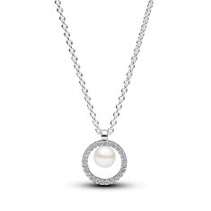 Pandora Treated Freshwater Cultured Pearl & Pav Collier Necklace