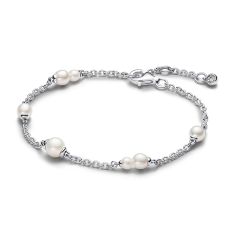Pandora Treated Freshwater Cultured Pearl Station Chain Bracelet