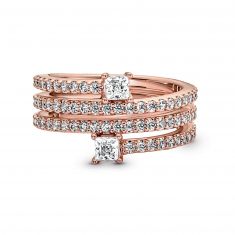 Pandora Triple Spiral Ring, Rose Gold-Plated