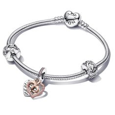 Pandora Two-Tone Infinity Heart Bracelet Gift Set