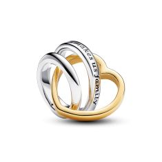 Pandora Two-Tone Stepmom Entwined Hearts Charm | REEDS Jewelers