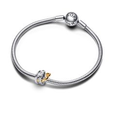 Pandora Two-Tone Stepmom Entwined Hearts Charm