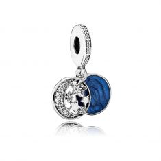 Pandora Vintage Night Sky Dangle Charm, Shimmering Midnight Blue Enamel and Clear Cubic Zirconia