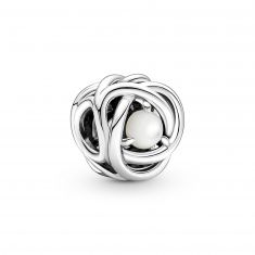 image of Pandora White Mother of Pearl Eternity Circle Charm with sku:20216453