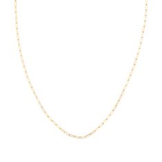 Paperclip Link 10k Yellow Gold Chain Necklace 2.1mm